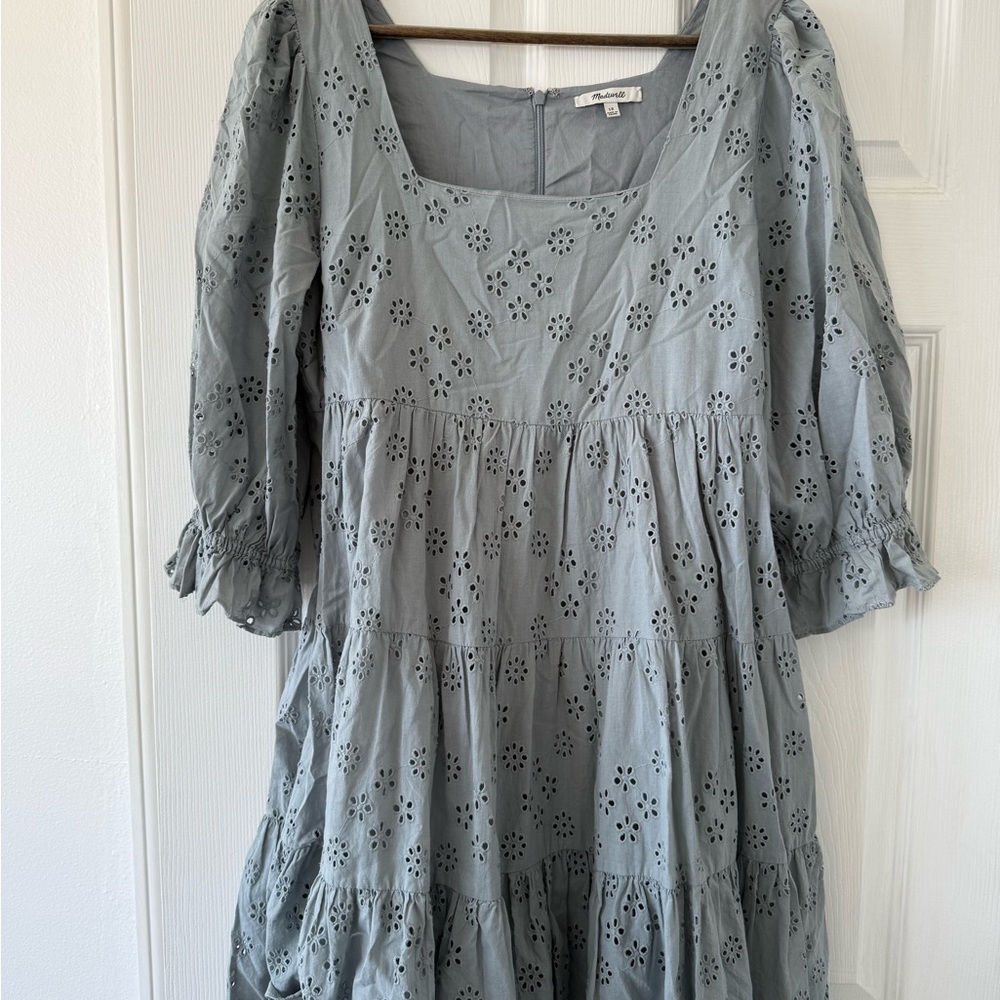 Madewell Blue Eyelet Dress